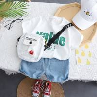 Boys' suits summer new short sleeve suits  White
