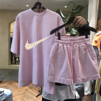 Conjunto de dos piezas estilo Chanel con pantalones cortos de manga corta 2PCS  Púrpura