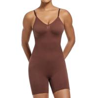 One-piece body shaper for women sexy backless bottoming corset underwear large size body shaping tight waist shapewear  Coffee