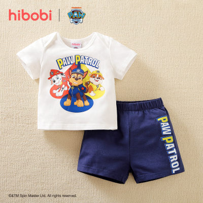 hibobi×PAW Patrol  Baby boy Cartoon Print Short Sleeve T-shirt and Pants Set