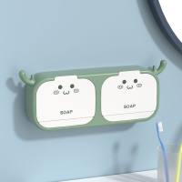 Deer antler soap box rack drain toilet punch-free wall-mounted creative bathroom home soap box rack  Green