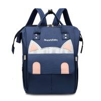 Multifunctional large capacity portable milk bottle insulation mother and baby bag simple and stylish backpack  Blue