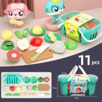 Children's play house simulation fruit and vegetable cutting kitchen tableware cutting basket boys and girls toys  Multicolor
