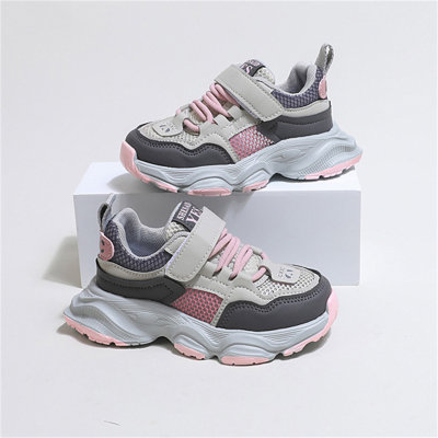 Children's color-blocked mesh breathable sneakers