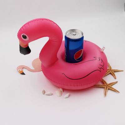 Flamingo Unicorn Fruit Animal Inflatable Coaster Transparent Sequin Water Drink Cup Holder
