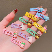 Conjunto infantil de 10 peças de acessórios de cabelo com padrão animal de desenho animado  Multicolorido