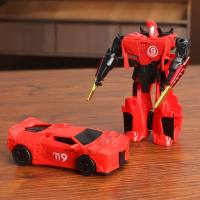Robot transformable hecho a mano, pequeño coche, niño que se transforma en modelo de dinosaurio, coche transformador  rojo