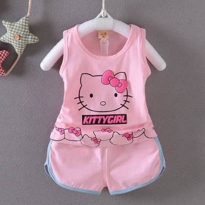Baby Girl Suit Toddlers and Children New Product Cartoon Baby Vest Shorts Girl Summer Suit Wholesale