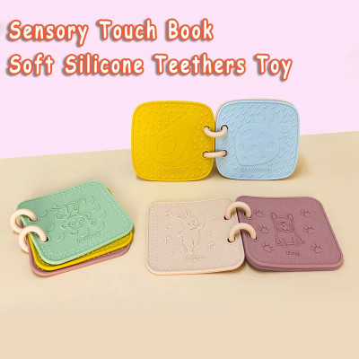 Early education silicone book baby teether anti-eating hand grinding stick baby teether silicone toy