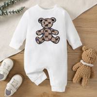 Langarmbluse mit Babybärenmuster  Weiß