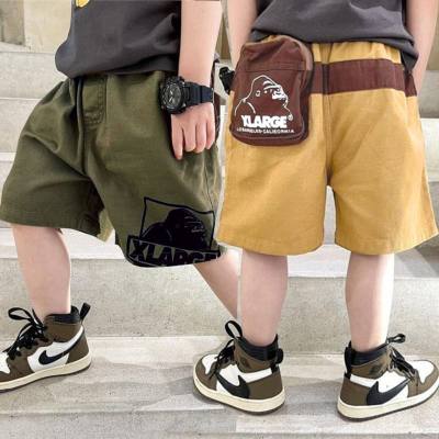Boys shorts summer outer wear 2024 new Japanese pure cotton five-point overalls thin section small and medium-sized children and babies fashionable