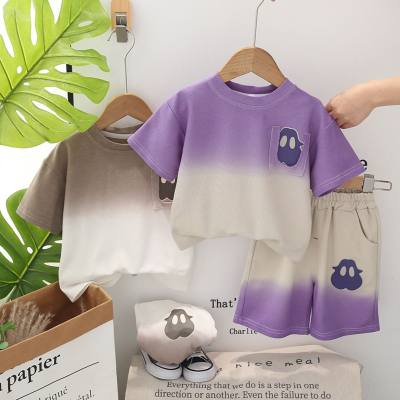 Boys summer suit 2024 new stylish Korean style baby summer short-sleeved two-piece suit infant children's clothes