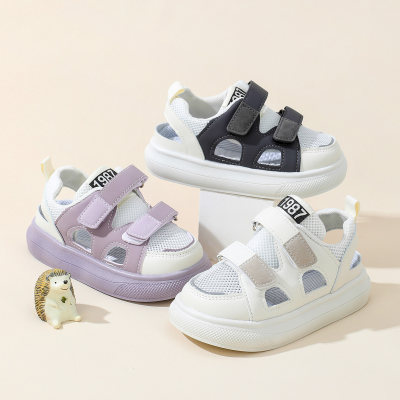 Toddler Color-block Hollow Velcro Sandals
