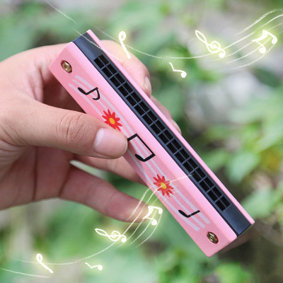 16 Holes Musical Wooden Harmonica Toy