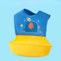 Baby eating bibs waterproof and dirt-proof infant children's breathable three-dimensional silicone feeding food bibs super soft children's bibs  Multicolor