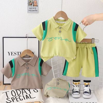 Baby Sommer Kurzarmanzug 2024 neuer Stil 1-jähriger Junge Sommerkleidung stylische Kleidung 3 Säuglinge und Kinder zweiteiliger Anzug