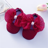 حذاء الأميرة بشريط من الشيفون للأطفال الرضع والأطفال الصغار.  أحمر