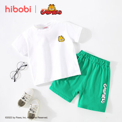 hibobi x Garfield Toddler Boy Cotton Cartoon Animal Cat Top & Pants Suit