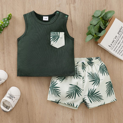 Children's short-sleeved suit Summer new T-shirt breathable cotton children's clothing for boys and girls Korean two-piece set ins style clothes