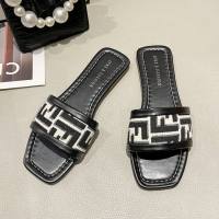 Thick heel fashionable flip flops, plaid temperament and versatile low-heeled sandals  Black