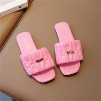 Korean style children's fashion small fragrance soft-soled flip-flops for girls  Hot Pink