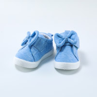 طفل فتاة بلون Bowknot ديكور أحذية فيلكرو  أزرق