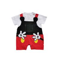 Cartoon shape palm Qiqi short-sleeved jumpsuit for boys and girls baby summer romper  Black