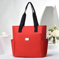 Bolso de un solo hombro para mujer, sencillo y versátil, bolso de viaje de gran capacidad con múltiples bolsillos, moderno bolso de tela para mamá  rojo