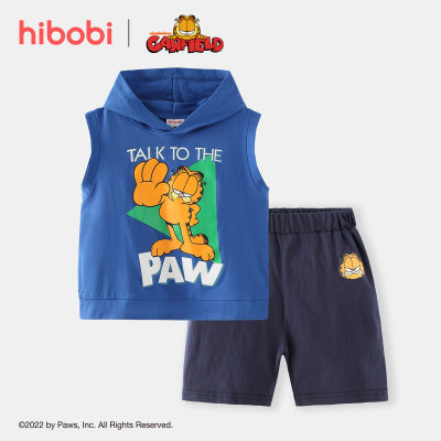Hibobi x Garfield - Camiseta y pantalones de algodón con estampado informal para niños pequeños