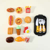 Giochi per bambini giocattoli per bambini verdura e frutta hamburger per bambini e patatine fritte  Colore dell'immagine
