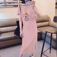 Nursing dress summer outing hot mom style fashion cartoon t-shirt skirt breastfeeding clothes maternity clothes summer clothes  Pink