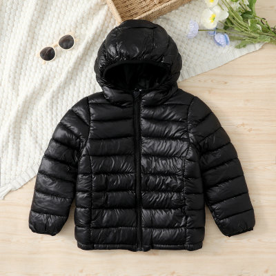 Kid Solid Color Hooded Cotton Padded Clothes