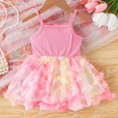Falda con tirantes para bebé de 0 a 2 años, falda de pastel de cumpleaños, falda de princesa de malla rosa, novedad de verano 2024
