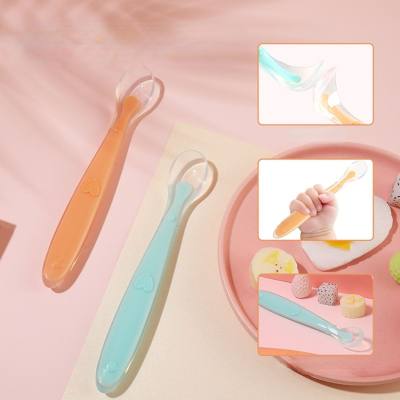 Maternal and infant products baby soft head silicone food spoon food grade baby rice paste puree spoon children feeding tableware