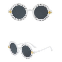 Óculos anti-UV retrô redondos abelha infantil  Branco