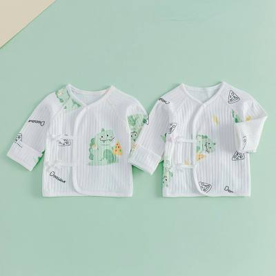 Newborn baby four seasons bottoming newborn baby double layer belly protection anti-scratch half back clothes baby autumn clothes underwear tops