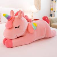 Cross-border foreign trade unicorn doll cute candy dinosaur plush toy gift pillow Amazon wholesale  Pink
