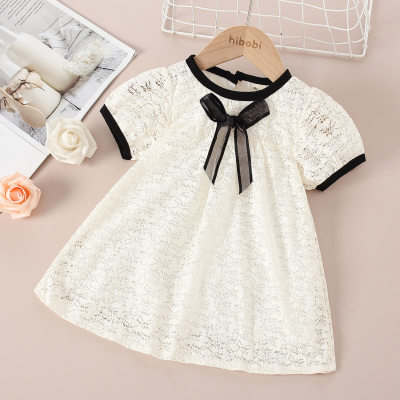 Toddler Girl Sweet Bow Knot Decor Lace Dress