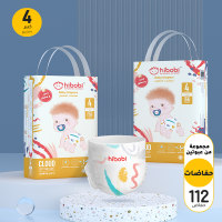 hibobi high-tech ultra-thin soft  baby diapers, size 4, 9-14kg, 1 box, 112 pieces  Size4/L