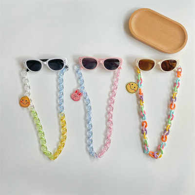 Lunettes de soleil 2 pièces avec chaîne de lunettes, ensemble de lunettes de soleil anti-UV à la mode