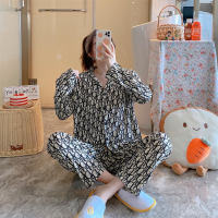 Conjunto de pijama estampado fino de 2 peças para menina adolescente  Preto