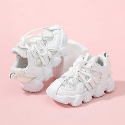 Toddler Solid Color Mesh Patchwork Non-slip Sneakers