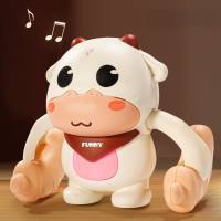 Voice-controlled tumbling cow baby electric tipping toy  Multicolor