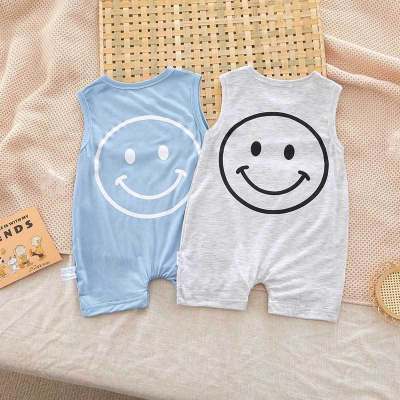Children's jumpsuits for boys and girls, one-piece vests and rompers, summer thin infant sleeveless jumpsuits for going out