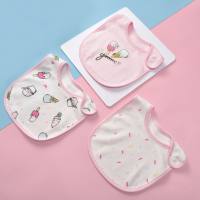 3 paquetes de baberos, baberos y telas de algodón con dibujos animados para bebé Serie A  Multicolor