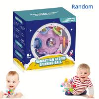 Manhattan ball cute rabbit rotating flying saucer baby hand grasping ball toy 0-1 years old can chew teething training grasping  Purple