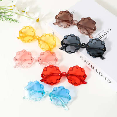 Toddler Solid Color Ruffle Decor Sunglasses