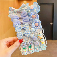 Girls' Bowknot and Flower Style Hairpin  Blue