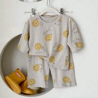 Children's home clothes set nine-point sleeve parent-child wear pajamas pajamas air-conditioning clothes  Multicolor