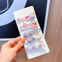 Children's 5-piece set of pearl rhinestones cute hairpins for little girls  Multicolor
